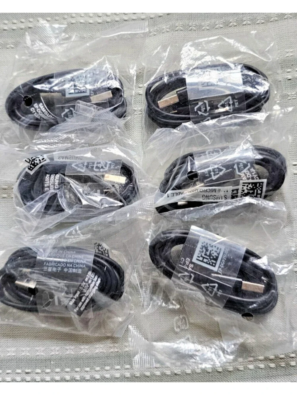 New Lot of 6 cables GH39-01800A  Samsung Cell Phone Data Cable Black-3ft